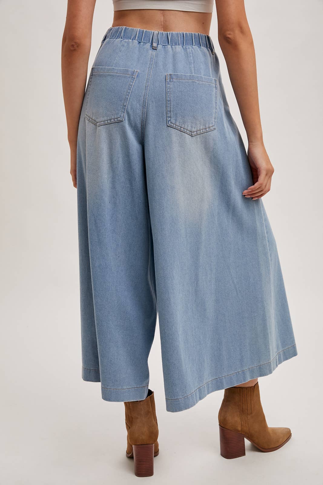 DENIM WIDE LEG CROP JEANS