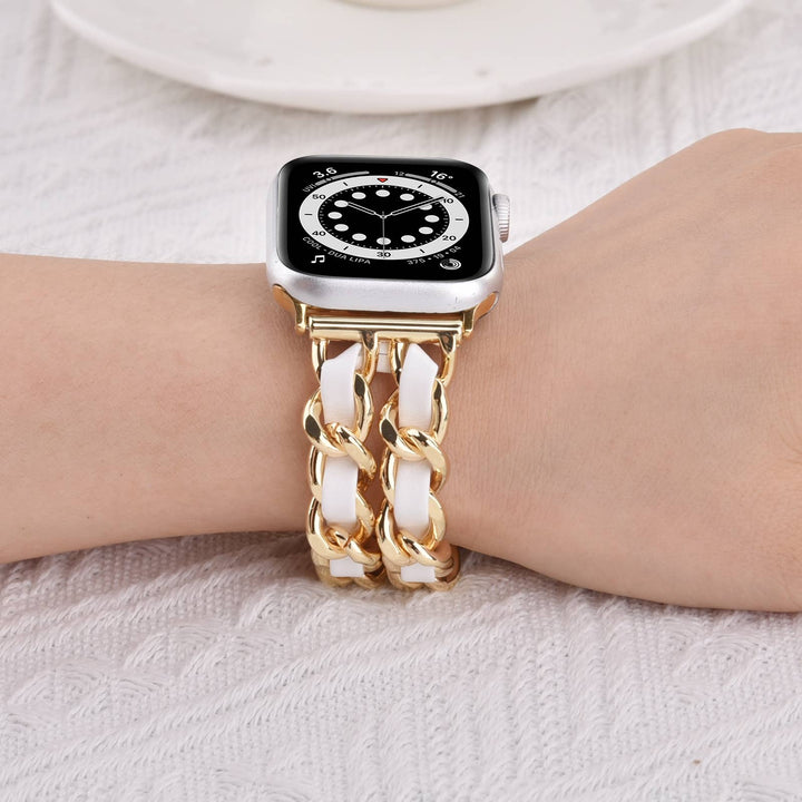 Braided Chain & Leather Apple Watch Band