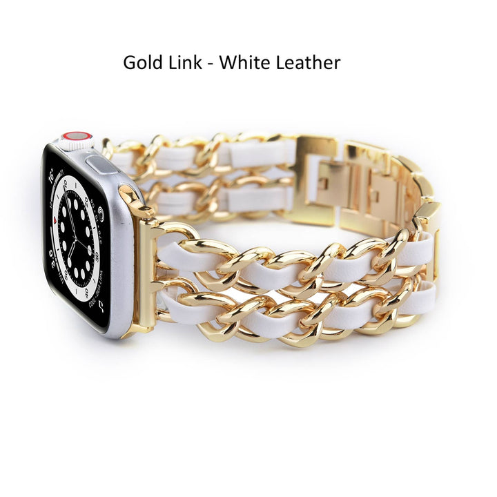 Braided Chain & Leather Apple Watch Band