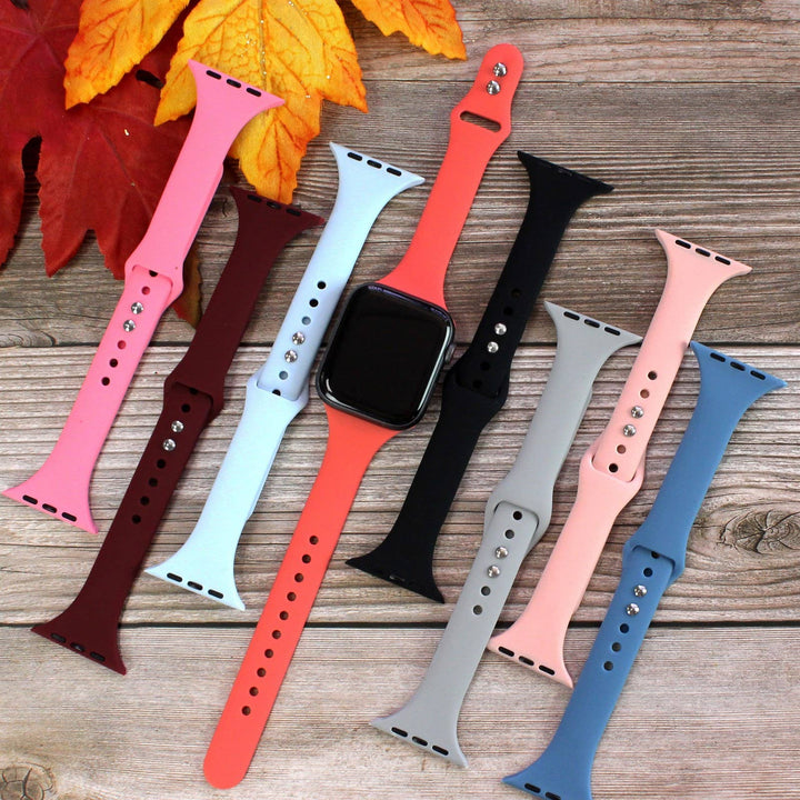 Solid Slim Apple Watch Silicone Bands
