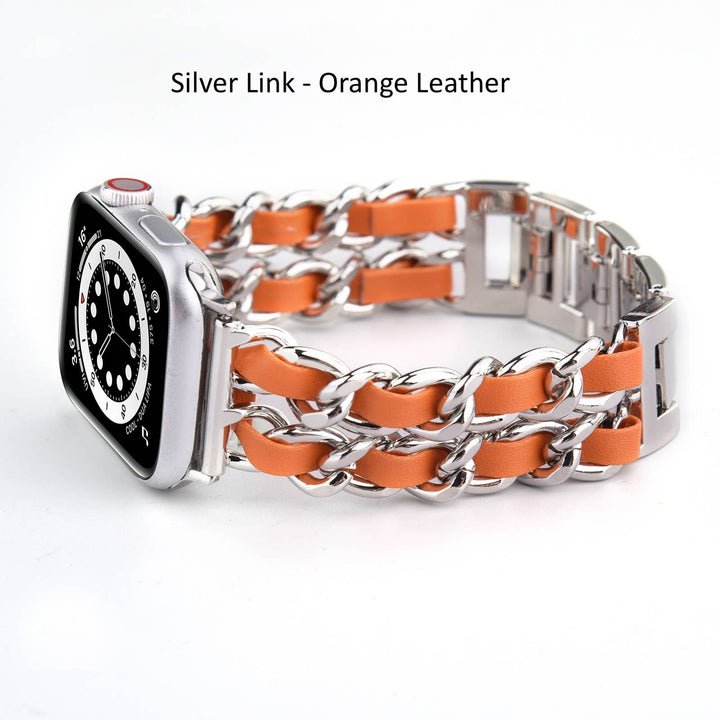 Braided Chain & Leather Apple Watch Band