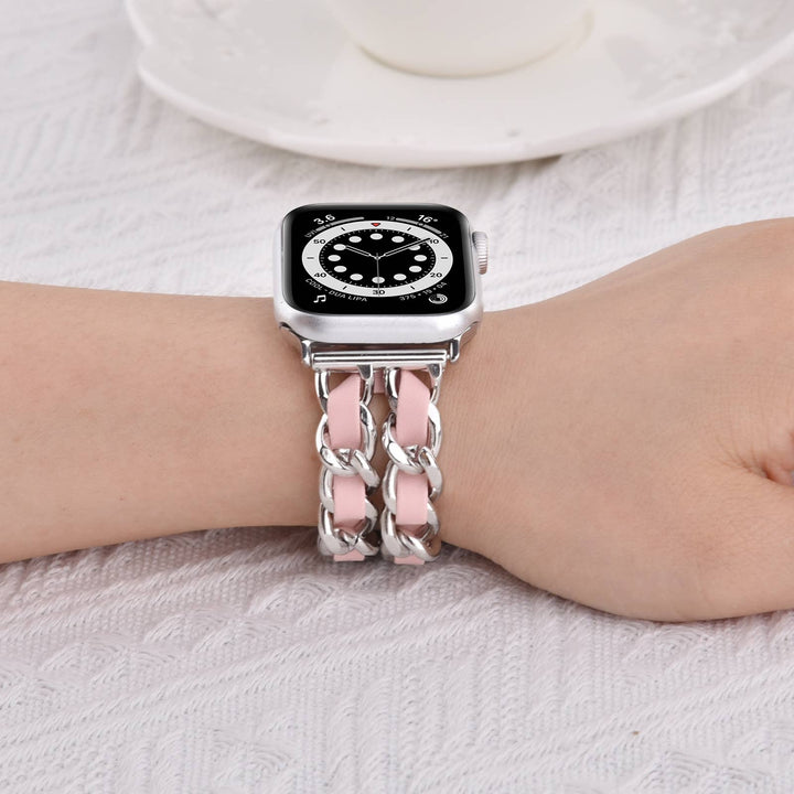 Braided Chain & Leather Apple Watch Band