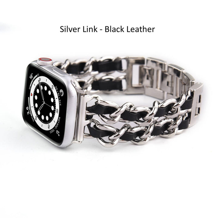 Braided Chain & Leather Apple Watch Band