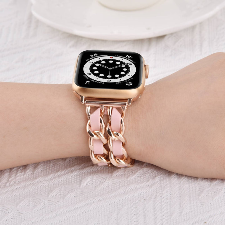 Braided Chain & Leather Apple Watch Band