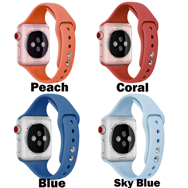 Solid Slim Apple Watch Silicone Bands