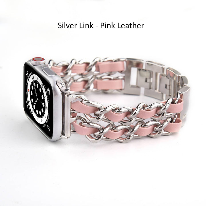 Braided Chain & Leather Apple Watch Band