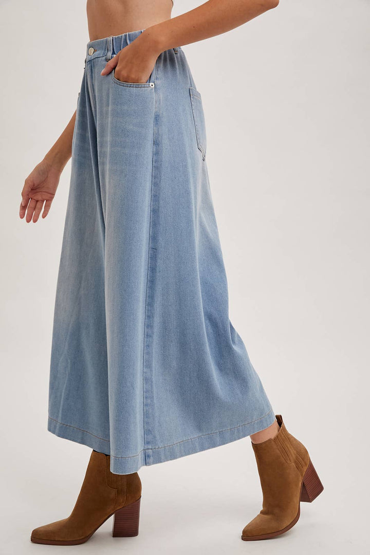 DENIM WIDE LEG CROP JEANS