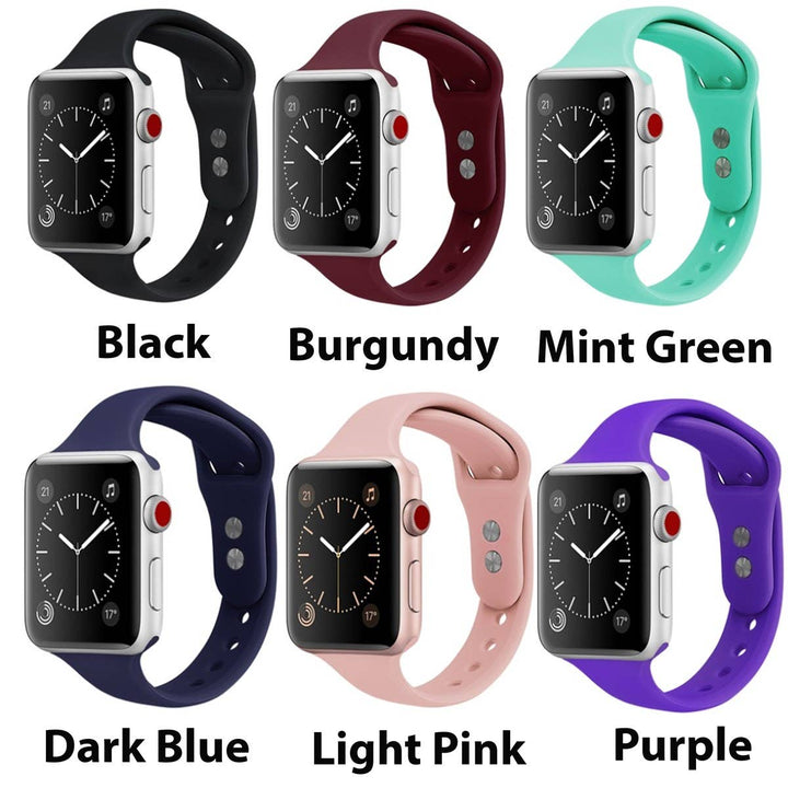 Solid Slim Apple Watch Silicone Bands