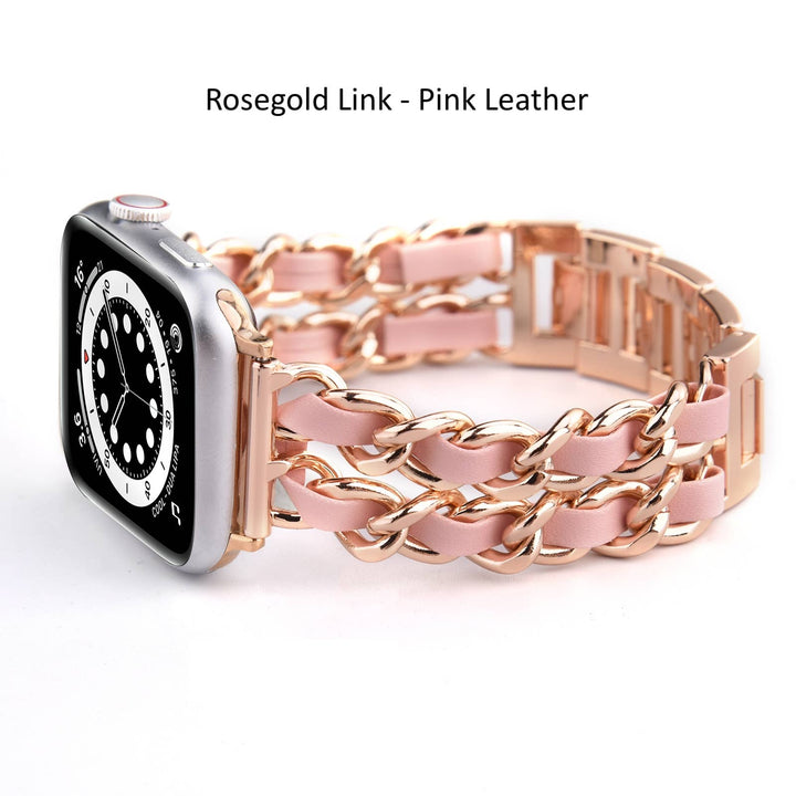 Braided Chain & Leather Apple Watch Band