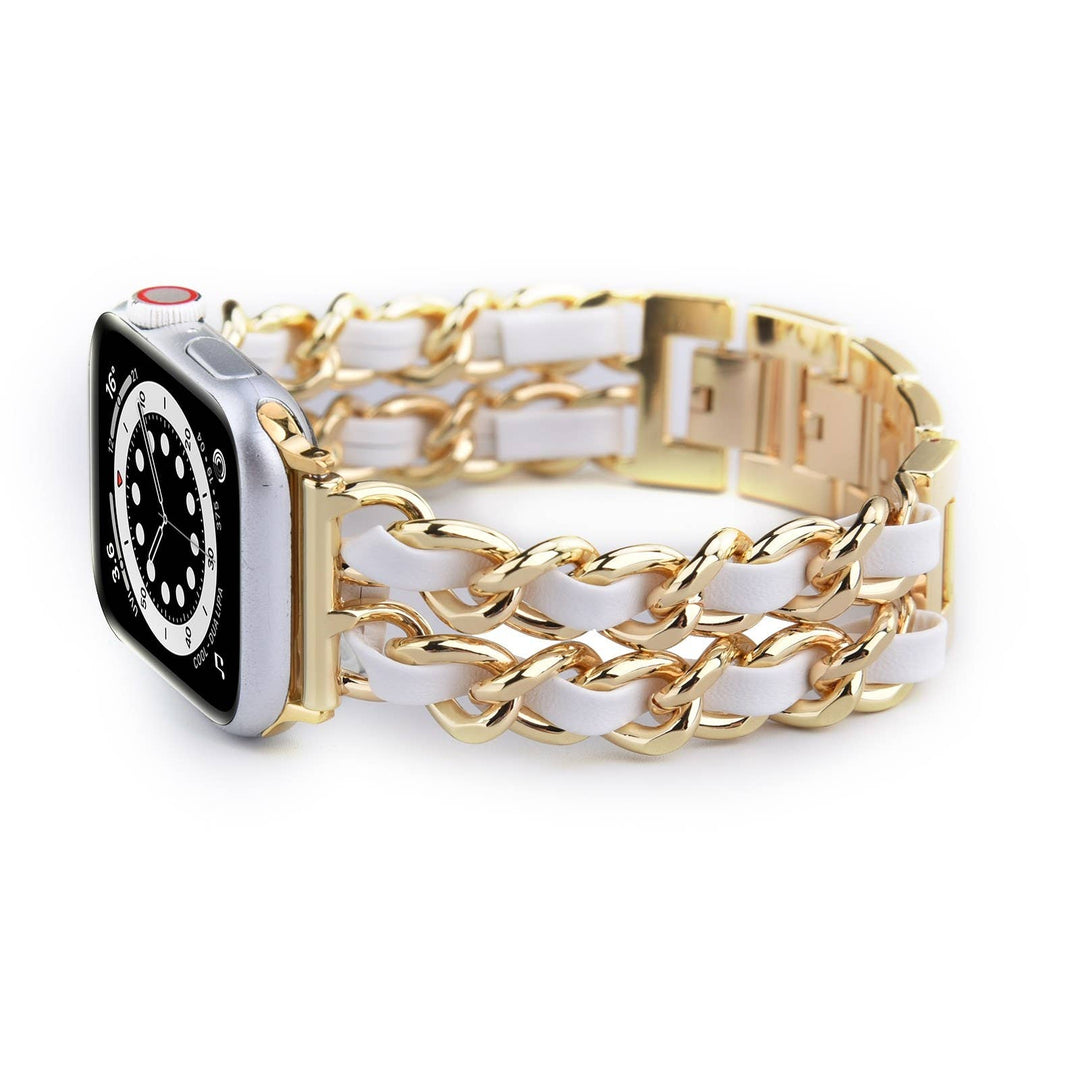Braided Chain & Leather Apple Watch Band