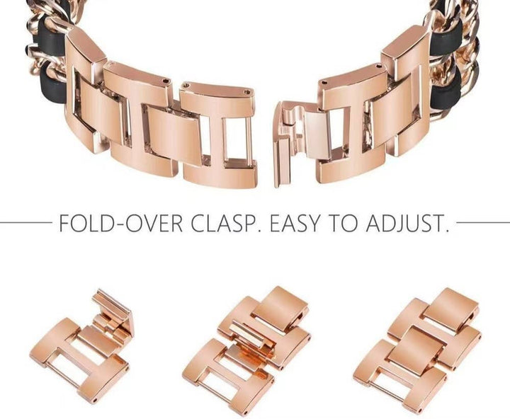 Braided Chain & Leather Apple Watch Band