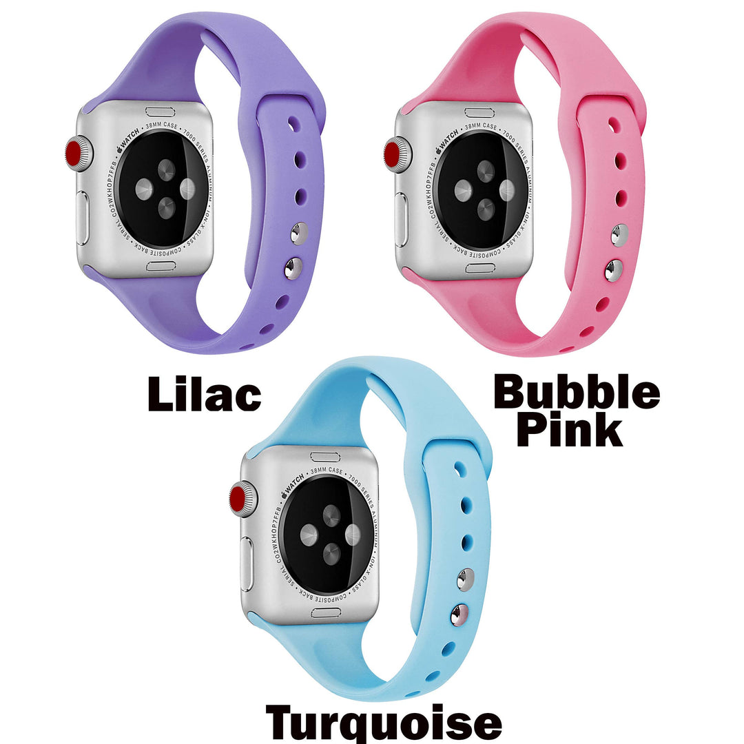 Solid Slim Apple Watch Silicone Bands