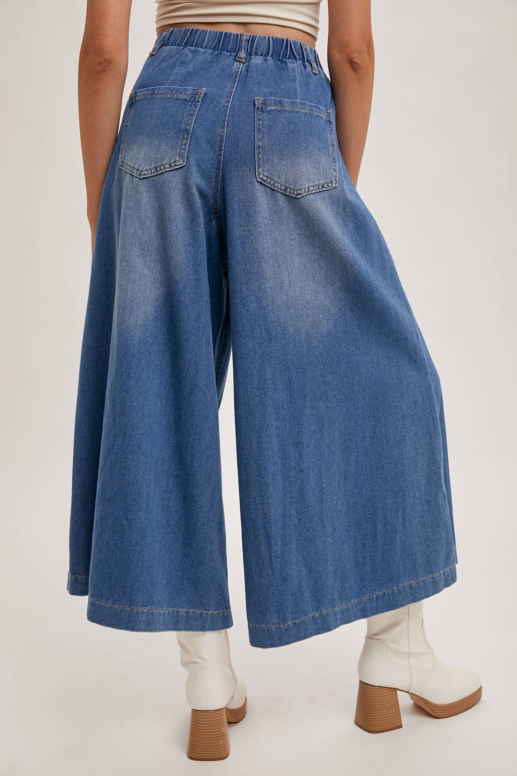 DENIM WIDE LEG CROP JEANS